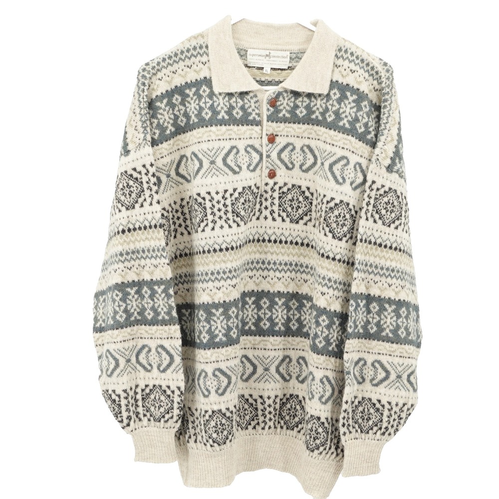 VTG Peruvian Connection Sweater SZ XL Alpaca Handmade Quiet Luxery Southwestern